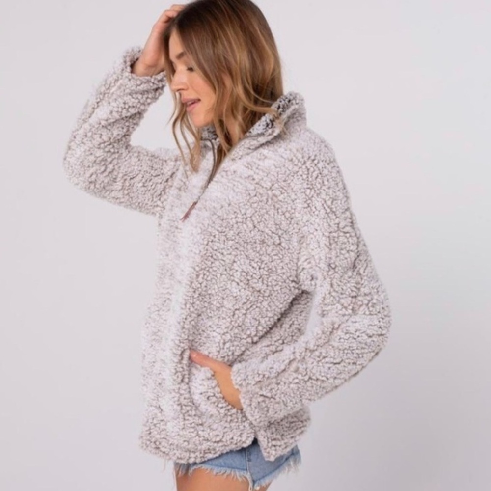 Thread & Supply Lazy Sunday Sherpa Pullover Cream View 2